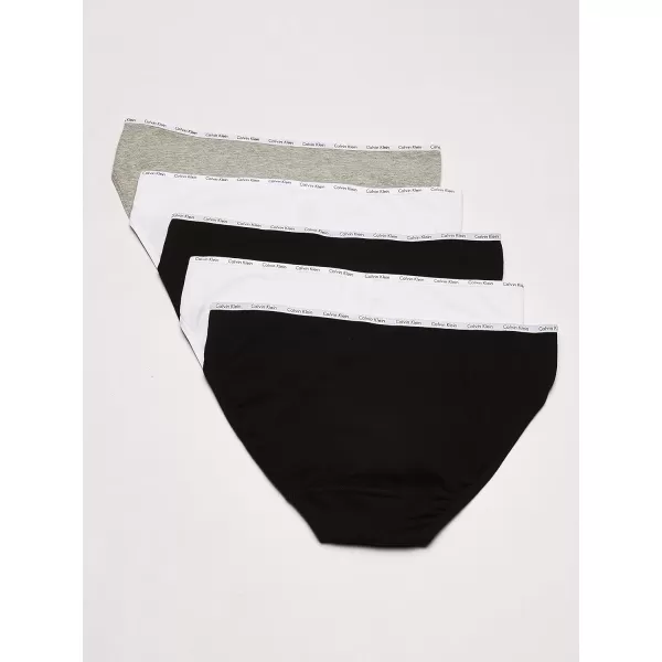 Calvin Klein Womens Cotton Stretch Logo Bikini Panties MultipackBlackWhiteGrey Heather 5