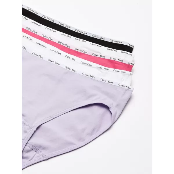 Calvin Klein Womens Cotton Stretch Logo Bikini Panties MultipackWhiteBlackLovelyElectric Pink 5