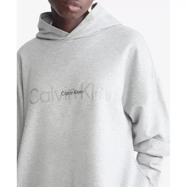 Calvin Klein Womens Embossed Icon Lounge HoodieGrey Heather