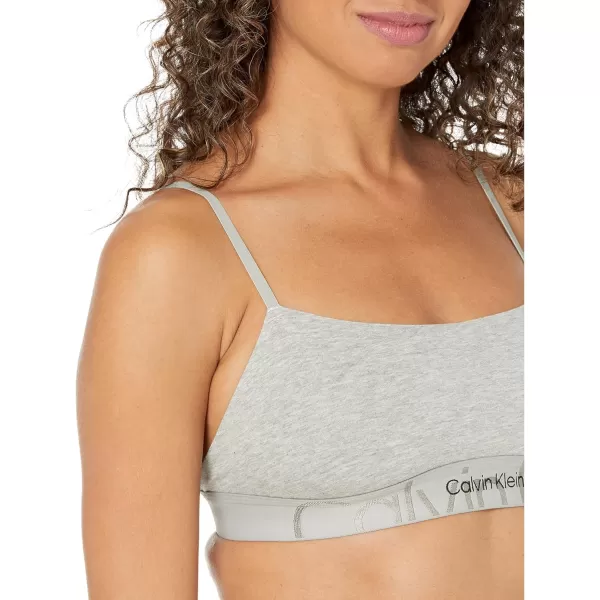 Calvin Klein Womens Embossed Icon Unlined Wireless BraletteGrey Heather