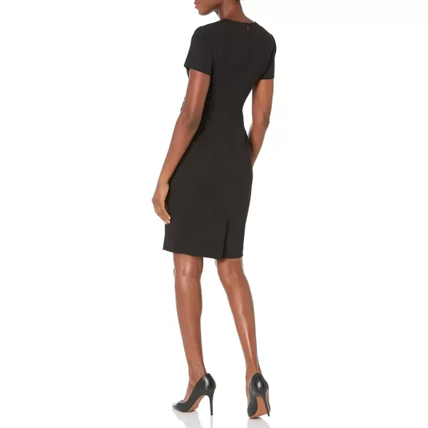 Calvin Klein Womens Essential VNeck Short Sleeve SheathBlack E