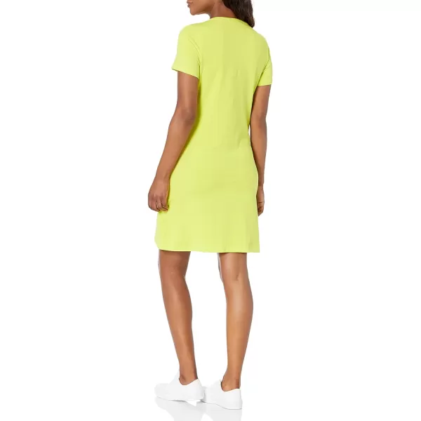 Calvin Klein Womens Everyday Basic Short Sleeve TShirt DressBright Limeade