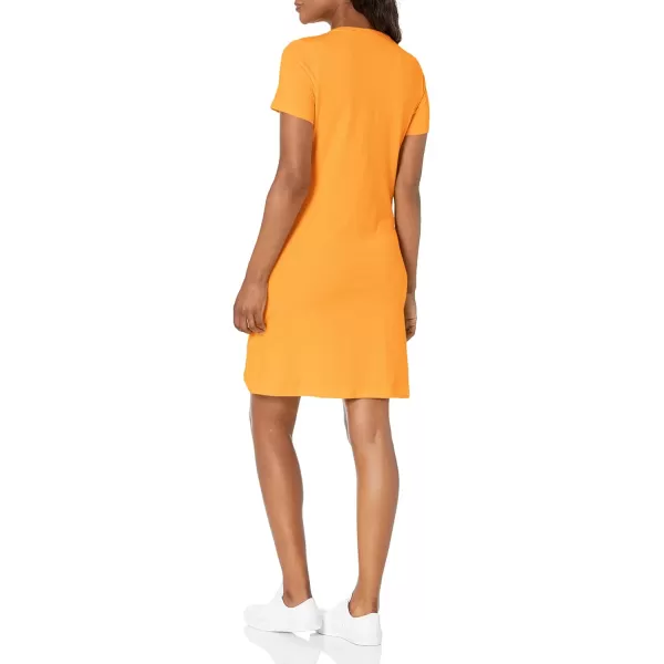 Calvin Klein Womens Everyday Basic Short Sleeve TShirt DressOrange Ochre