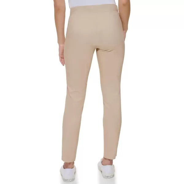 Calvin Klein Womens Everyday Ponte Fitted PantsLatte