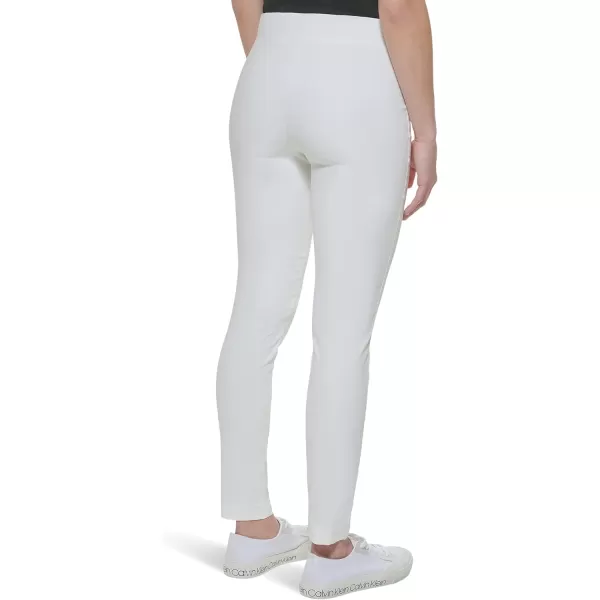 Calvin Klein Womens Everyday Ponte Fitted PantsSoft White