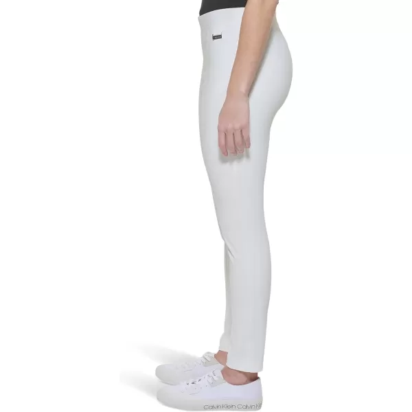 Calvin Klein Womens Everyday Ponte Fitted PantsSoft White