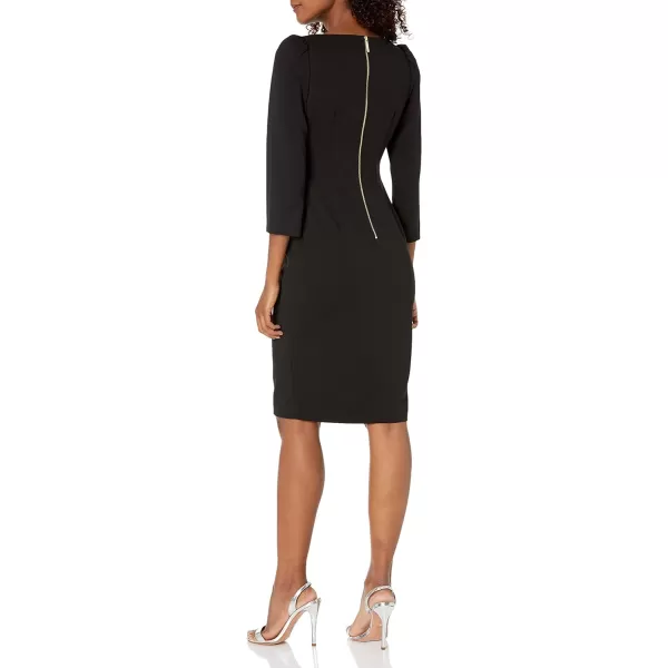 Calvin Klein Womens Fitted Cocktail Sheath DressBlack a