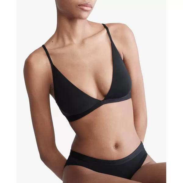 Calvin Klein Womens Form to Body Lightly Lined Triangle BraletteBlack