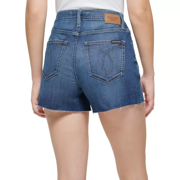 Calvin Klein Womens Hi Rise Cut Off ShortMediterranean