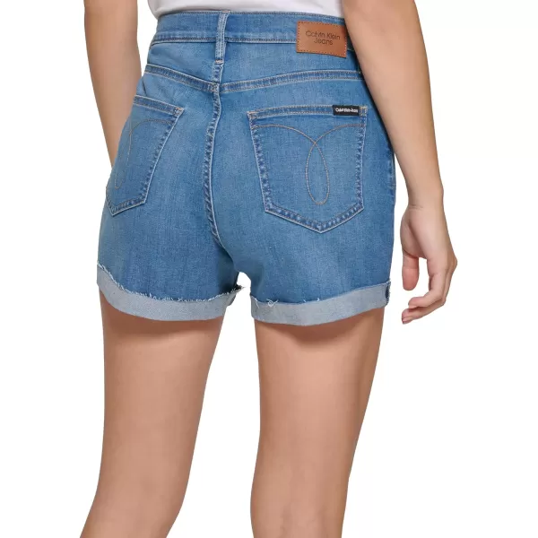 Calvin Klein Womens Hi Rise Frayed ShortLaguna