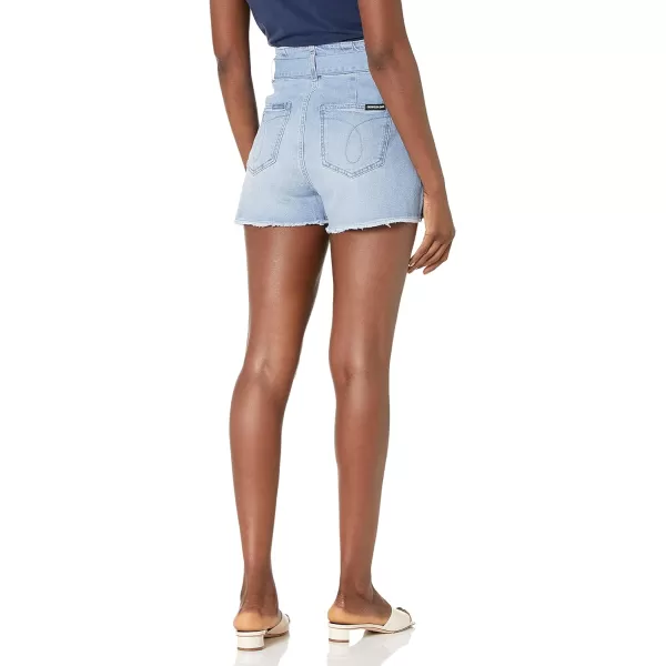 Calvin Klein Womens Hi Rise Self Belted WRaw Hem ShortMeridia Wash