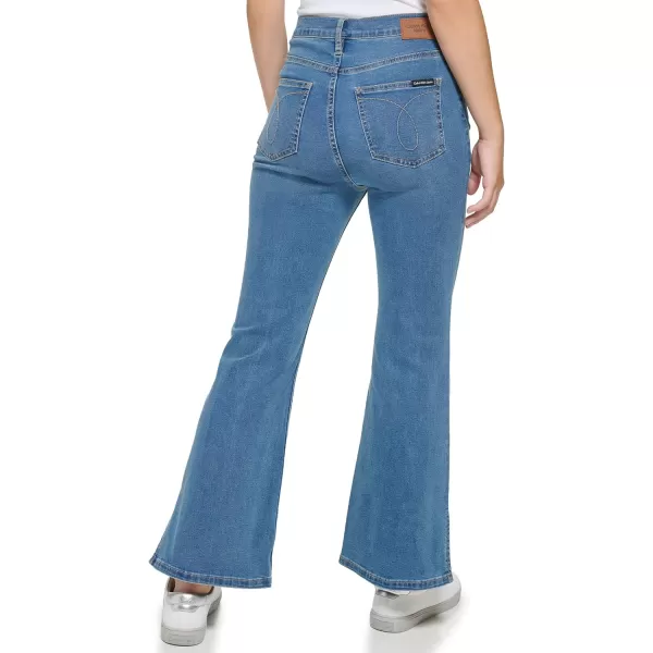 Calvin Klein Womens High Rise Flare JeansSaphire