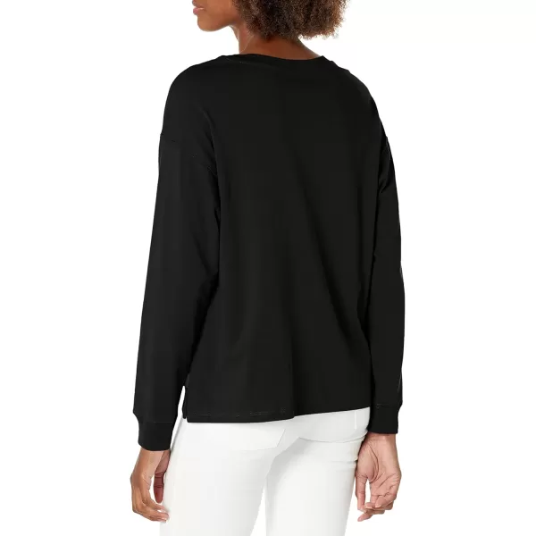 Calvin Klein Womens Hudson Long Sleeve Boxy TeeBlack