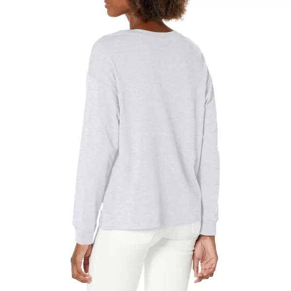 Calvin Klein Womens Hudson Long Sleeve Boxy TeeOptic Heather