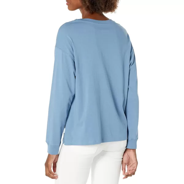 Calvin Klein Womens Hudson Long Sleeve Boxy TeeStormy Blue