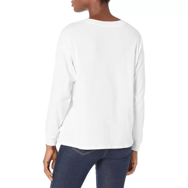 Calvin Klein Womens Hudson Long Sleeve Boxy TeeWhite