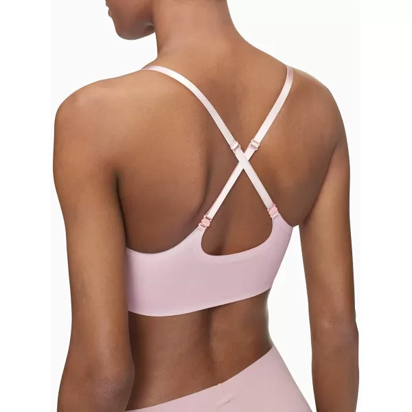 Calvin Klein Womens Invisibles Comfort Lightly Lined Seamless Wireless Triangle Bralette BraAlluring Blush