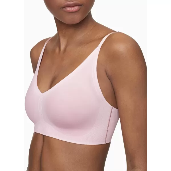 Calvin Klein Womens Invisibles Comfort Lightly Lined Seamless Wireless Triangle Bralette BraAlluring Blush