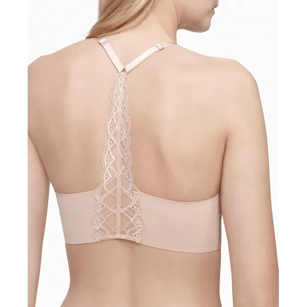 Calvin Klein Womens Invisibles Comfort Lightly Lined Seamless Wireless Triangle Bralette BraBare Lace Racerback