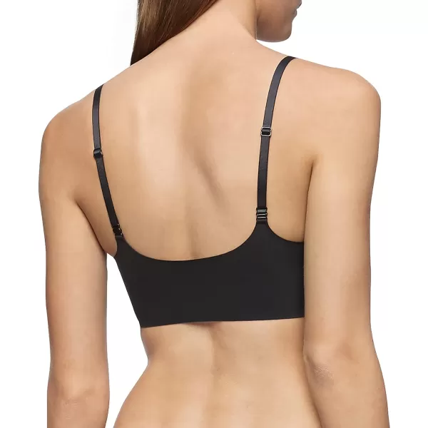 Calvin Klein Womens Invisibles Comfort Lightly Lined Seamless Wireless Triangle Bralette BraBlack