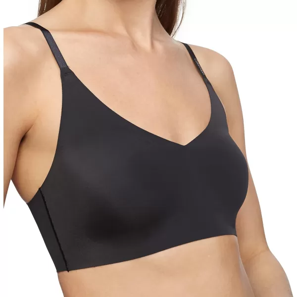 Calvin Klein Womens Invisibles Comfort Lightly Lined Seamless Wireless Triangle Bralette BraBlack