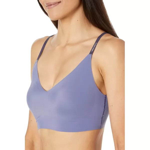 Calvin Klein Womens Invisibles Comfort Lightly Lined Seamless Wireless Triangle Bralette BraBleached Denim