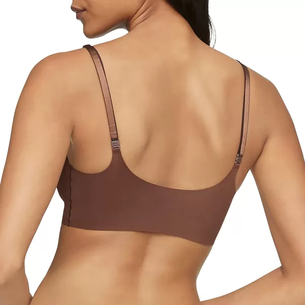 Calvin Klein Womens Invisibles Comfort Lightly Lined Seamless Wireless Triangle Bralette BraChestnut