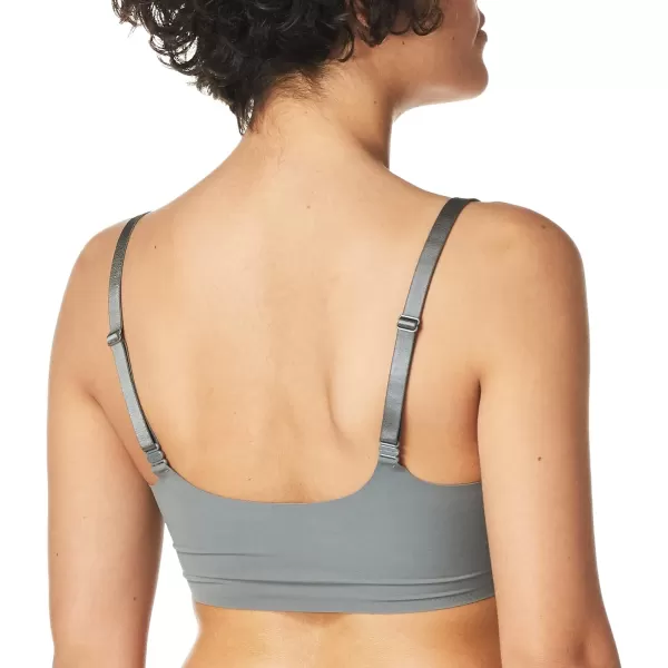 Calvin Klein Womens Invisibles Comfort Lightly Lined Seamless Wireless Triangle Bralette BraPewter