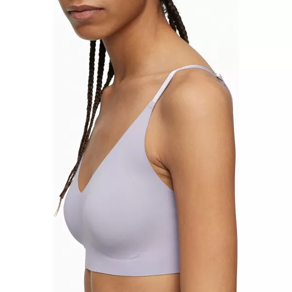 Calvin Klein Womens Invisibles Comfort Lightly Lined Seamless Wireless Triangle Bralette BraPurple Essence