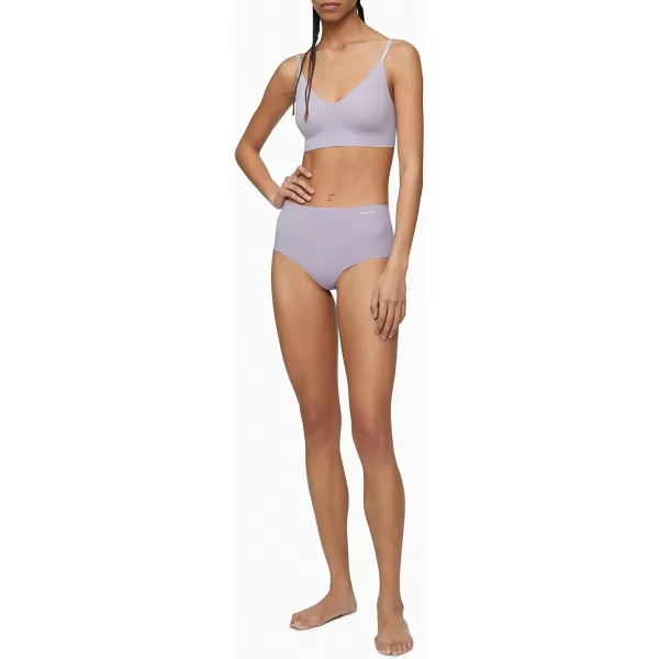 Calvin Klein Womens Invisibles Comfort Lightly Lined Seamless Wireless Triangle Bralette BraPurple Essence