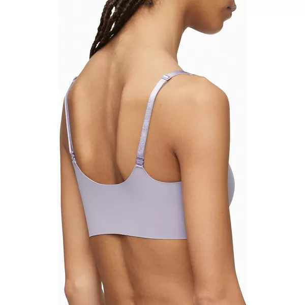 Calvin Klein Womens Invisibles Comfort Lightly Lined Seamless Wireless Triangle Bralette BraPurple Essence