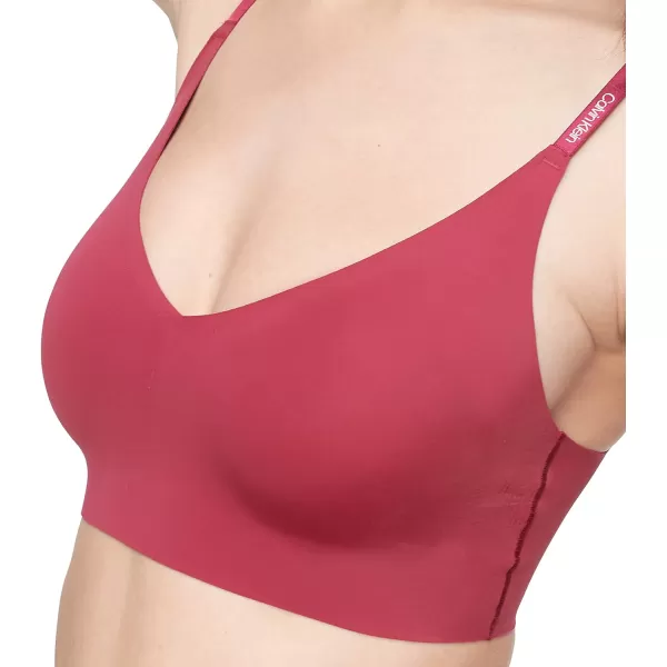 Calvin Klein Womens Invisibles Comfort Lightly Lined Seamless Wireless Triangle Bralette BraRebellious