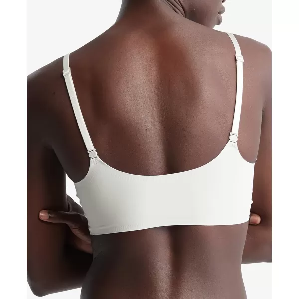 Calvin Klein Womens Invisibles Comfort Lightly Lined Seamless Wireless Triangle Bralette BraSilver Birch