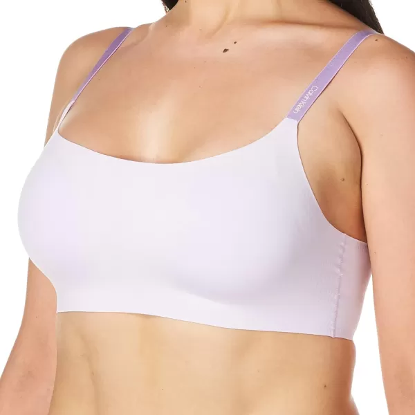 Calvin Klein Womens Invisibles Comfort Seamless Adjustable Skinny Strap Bralette BraAmbiant Lavendar