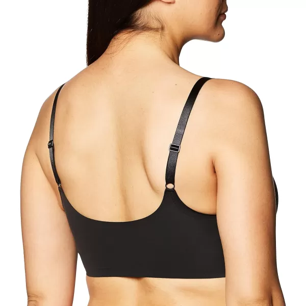 Calvin Klein Womens Invisibles Comfort Seamless Adjustable Skinny Strap Bralette BraBlack