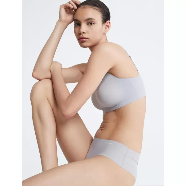 Calvin Klein Womens Invisibles Comfort Seamless Adjustable Skinny Strap Bralette BraDapple Gray