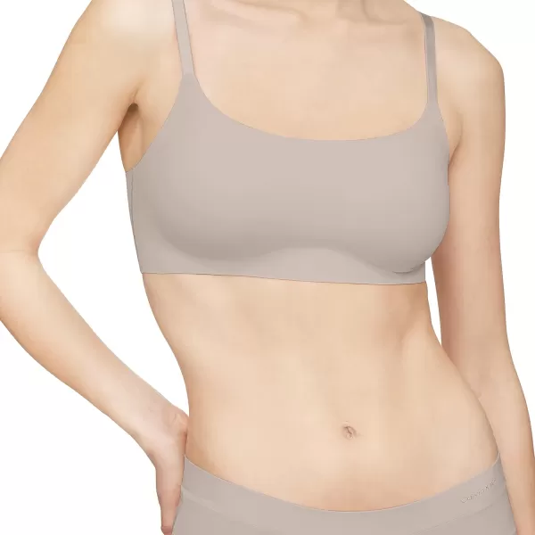 Calvin Klein Womens Invisibles Comfort Seamless Adjustable Skinny Strap Bralette BraGrey Heather