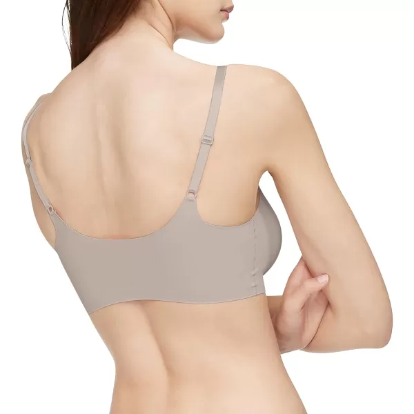 Calvin Klein Womens Invisibles Comfort Seamless Adjustable Skinny Strap Bralette BraGrey Heather