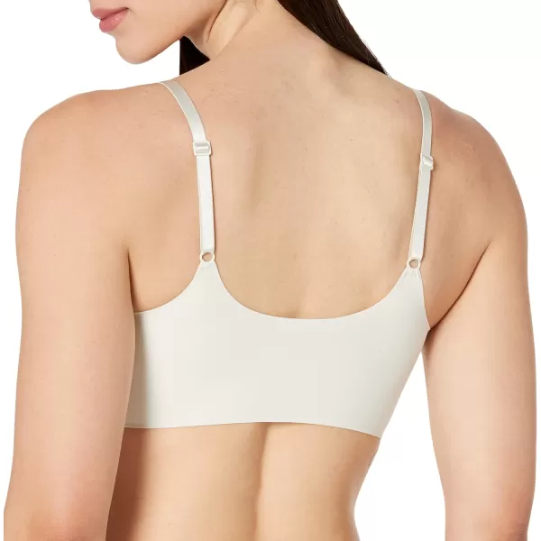 Calvin Klein Womens Invisibles Comfort Seamless Adjustable Skinny Strap Bralette BraSilver Birch