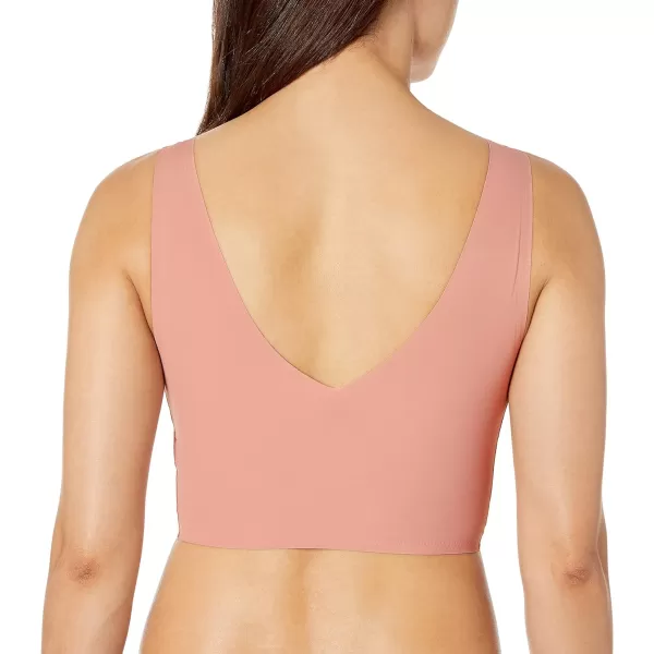 Calvin Klein Womens Invisibles Comfort Seamless Lightly Lined V Neck Bralette BraAlluring Blush