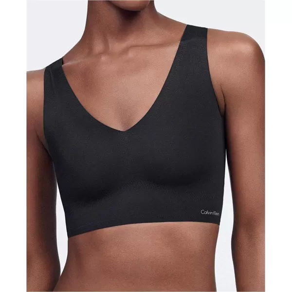 Calvin Klein Womens Invisibles Comfort Seamless Lightly Lined V Neck Bralette BraBlack