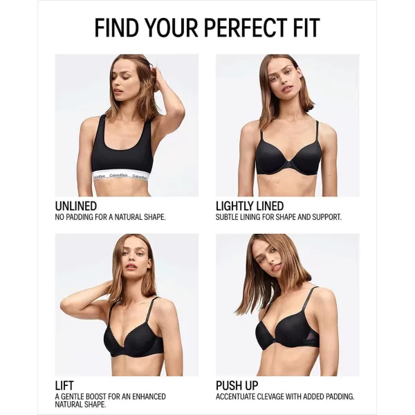 Calvin Klein Womens Invisibles Comfort Seamless Lightly Lined V Neck Bralette BraBlack