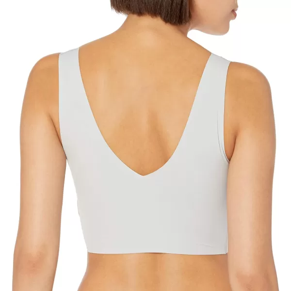 Calvin Klein Womens Invisibles Comfort Seamless Lightly Lined V Neck Bralette BraJet Grey