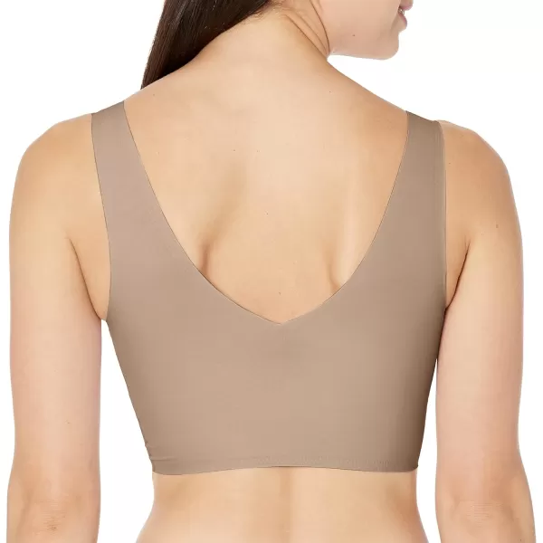 Calvin Klein Womens Invisibles Comfort Seamless Lightly Lined V Neck Bralette BraMink