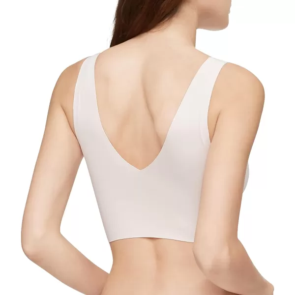 Calvin Klein Womens Invisibles Comfort Seamless Lightly Lined V Neck Bralette BraNymphs Thigh