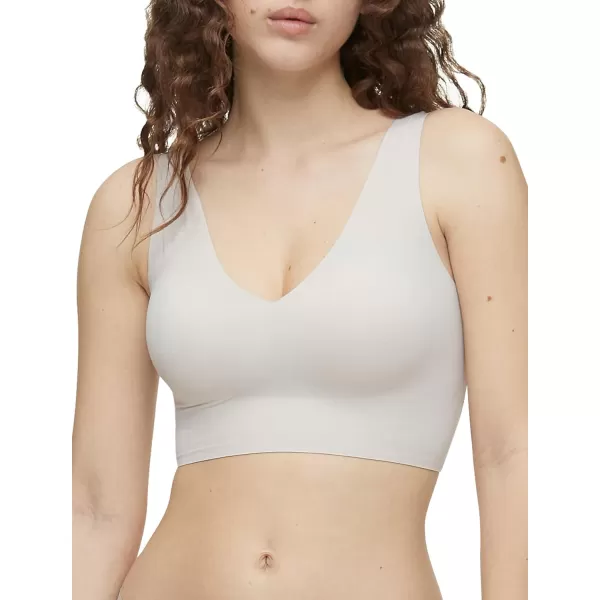 Calvin Klein Womens Invisibles Comfort Seamless Lightly Lined V Neck Bralette BraOcean Storm