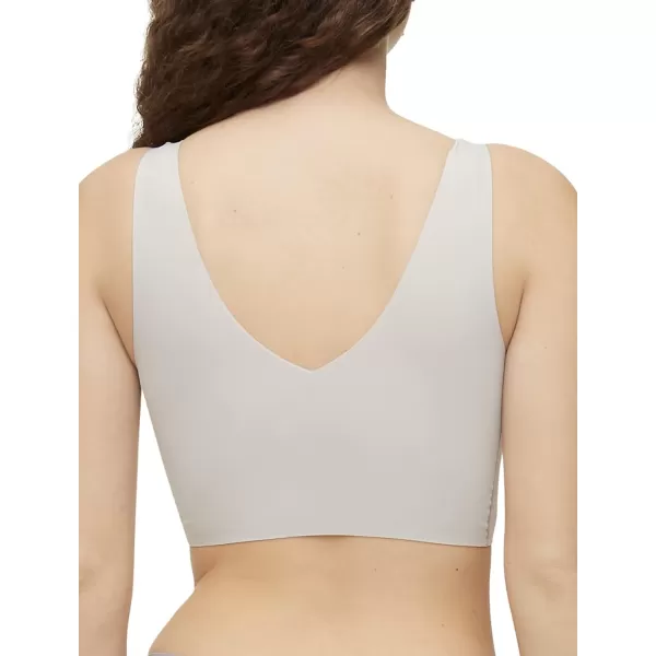 Calvin Klein Womens Invisibles Comfort Seamless Lightly Lined V Neck Bralette BraOcean Storm