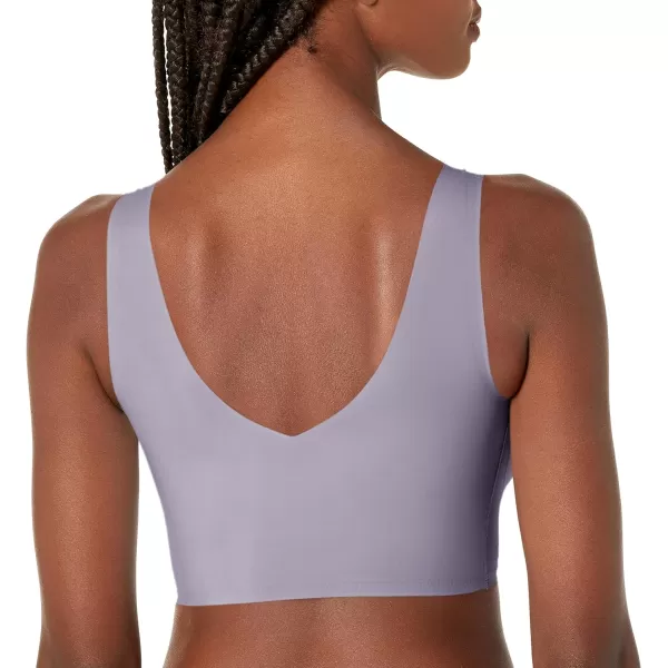 Calvin Klein Womens Invisibles Comfort Seamless Lightly Lined V Neck Bralette BraPurple Essence