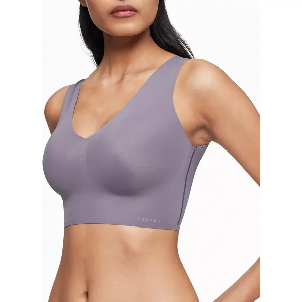 Calvin Klein Womens Invisibles Comfort Seamless Lightly Lined V Neck Bralette BraPurple Haze