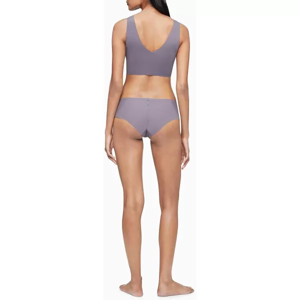 Calvin Klein Womens Invisibles Comfort Seamless Lightly Lined V Neck Bralette BraPurple Haze